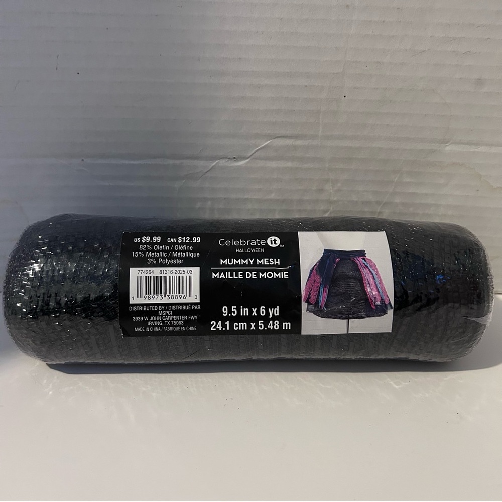 Celebrate it Black Mesh roll 9.5” x 6 yd
